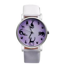 2019 Luxury Brand Women Cute Cat Faux Leather Analog Quartz Wrist Watch Bracelet Wristwatches Clock Fashion Women's Watch Geneva 2024 - buy cheap