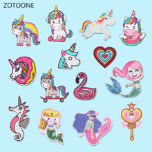 ZOTOONE Colorful Diy Unicorn Patch for Clothing Embroidered Clothes Patches Applications Badges Stickers Applique for Garment G 2024 - buy cheap