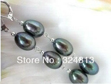 Fashion  black grain of rice pearls swing earrings #1194 2024 - buy cheap