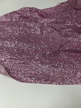 Hot selling glued glitter sequins lace fabric Sat-11.2203 African French net tulle Lace Fabric for party 2024 - buy cheap