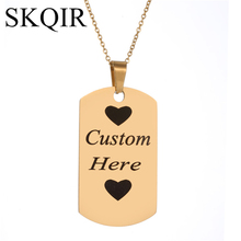 SKQIR-Collar personalizado con nombre, Color dorado, con chapa de perro, cadena de acero inoxidable 316L, nombre personalizado, regalos 2024 - compra barato