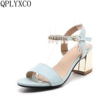 QPLYXCO Plus fashion Summer shoes Style Sandals  Big small Size 32-46 shoes woman High Heels wedding Party women shoes 88-4 2024 - buy cheap