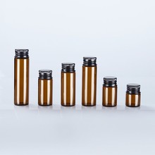 5pcs/lot 5ml 8ml 10ml 14ml 16ml 20ml Brown Glass Bottles Black Screw Cap Empty Jars Vial Candy Vanilla Pill Food Perfume Bottle 2024 - buy cheap