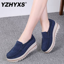 YZHYXS 2018 spring autumn women shoes for suede cow leather slip on platform walking shoes breathable comfort ladies flat shoes 2024 - buy cheap
