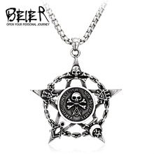 Beier new store 316L Stainless Steel Unique Skull pendant necklace trending hot product jewelry LLBP8-101P 2024 - buy cheap