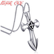 316L Stainless Steel Cross Pendant Choker Necklace Collares Male Punk Colar Charm Jewelry for Men Boys 2024 - buy cheap