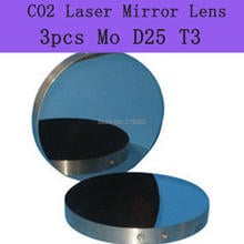 Freeshipping High Quality Mo Mirror 3pcs/lot Co2 laser mirror diameter 25mm , thickness 3mm 2024 - buy cheap