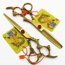 6 Inch Professional Hairdressing Scissors set Cutting+Thinning Barber shears High Quality Golden Dragon models 2024 - buy cheap