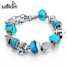 Szelam Ocean Style Silver Color Women Charm Bracelet 2019 Gift European Bead Bracelets Bangles Female Jewelry Sbr160083 2024 - buy cheap