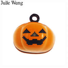 Sony wang pingente de colar laranja, 5 peças de guizo de abóbora jingle para fazer jóias, colar com pingentes, descobertas, acessório de decoração 2024 - compre barato