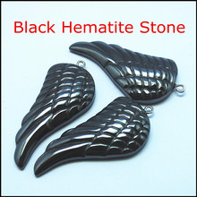 2pcs nature black hematite stone swings pendants jewelry pendants size 46x23mm luxury necklace pendants 2024 - buy cheap