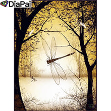 DIAPAI 100% Full Square/Round Drill 5D DIY Diamond Painting "Sunset dragonfly" Diamond Embroidery Cross Stitch 3D  Decor A18934 2024 - buy cheap