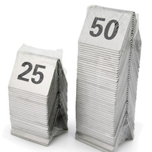 Tarjetas de números de mesa de acero inoxidable, carpa de doble tamaño, para boda, restaurante, Hotel, cafetería, Bar, 25-50 Uds. 2024 - compra barato