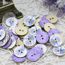 Wood Sewing Button Scrapbooking Round At Random Two Holes Lavender Dragonfly Pattern 24.0mm Dia,50 PCs,DIY Clothing Accessories 2024 - buy cheap