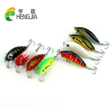 HENGJIA-equipo de pesca Multicolor, cebo de dos ganchos de 5cm, señuelos Minnow, cebo biónico de 3,6g, aparejos de pesca isca 2024 - compra barato