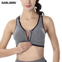 MAIJION M-3XL Women Fitness Yoga Sports Bra For Running Padded Shakeproof Underwear Push Up Seamless Front Zipper Tops Bra 2024 - buy cheap