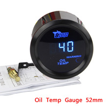 Medidor de temperatura de aceite para coche, pantalla Digital de 12V, 52mm, LED azul, 40 ~ 150 grados centígrados, carcasa negra 2024 - compra barato
