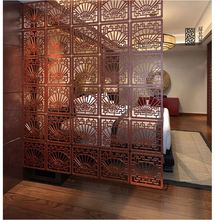 Colgante de pared de madera antigua, escudo hueco tallado creativo para habitaciones, pantalla divisoria de sala de estar colgante moderno 2024 - compra barato