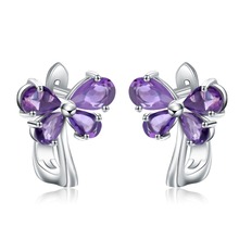 GEM'S BALLET 2.30Ct Natural Amethyst Gemstone Earrings 925 Sterling Silver Butterfly Stud Earrings for Women Fine Jewelry Gift 2024 - buy cheap