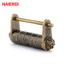 NAIERDI 50*28mm Zinc Alloy Chinese Vintage Antique Bronze Keyed Padlock Retro Combination Password Lock Jewelry Box Padlock 2024 - buy cheap