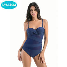 LYSEACIA Sexy Women's Bathing Suit One Piece Swimsuit for Women Push Up Swimwear Dots Mesh Swim Wear 2017 maillot de bain femme 2024 - buy cheap