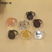 REGELIN 10pcs Ring Settings Water Drop Ring Cabochon Bases Bezel Tray Fit 13x18/18x25mm Cabochon Cameo DIY Finger Rings Findings 2024 - buy cheap