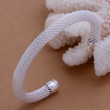 Silver color exquisite luxury gorgeous fashion circular bangle women bracelet mesh wedding charm jewelry birthday gift B040 2024 - buy cheap
