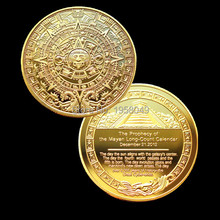 Maya Aztec gold plated coins commemorative coin 10pcs/lot free shipping 2024 - buy cheap