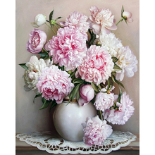 Pink Peony Flower 40x50 50x65CM Painting By Numbers Flower On Canvas Pictures By Numbers Home Decoration DIY Minimalism Style 2024 - buy cheap