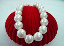 Free shipping >>>>>BIG 12mm AAA south sea white shell pearl necklace 18" 2024 - buy cheap