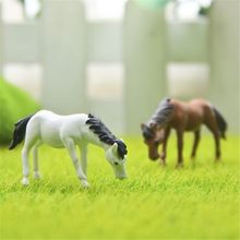 Mini artesanato de resina para cenário, cavalo artificial fofo com mini artesanato para artesanato de paisagem, fadas e jardins em miniatura 2024 - compre barato