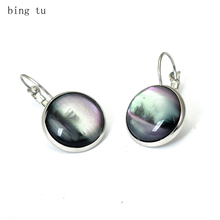 Bing Tu-pendientes de resina para mujer, joyería de Color plateado, grandes, geométricos, redondos, colgantes, Piercing para la oreja, joyería Vintage 2024 - compra barato