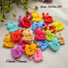 120pcs 2 holes Mixed color Snail shape buttons plastic animal style buttons fit kids Sewing Scrapbooking Decorative accessories 2024 - buy cheap