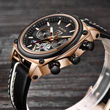 Montre homme LIGE Brand Men Watches Automatic Mechanical Watch Tourbillon Sport Clock Leather Casual Business Retro Wristwatch 2024 - buy cheap