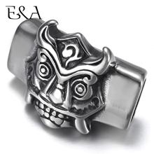 Stainless Steel Punk Viking Mask Slider Beads 12*6mm Hole Slide Charms for Men's Leather Bracelet Jewelry Making DIY Accessories 2024 - buy cheap