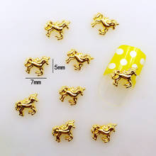 10pcs/bag Japan New 3D Nail Art Decoration Metal Nail Sticker Alloy Lovely Unicorn Nail Accessories DIY Charm Nail Tools 2024 - buy cheap