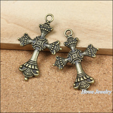 Wholesale 6 pcs quality Antique bronze Cross  Pendant Alloy DIY Fashion charm Bracelet Necklace Jewelry Accessories 2024 - buy cheap