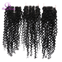 Brazilian Kinky Curly Closure 5x5 Lace Closure Hand Tied Middle/Free/Three Part Human Hair13X4 Lace Frontal Closure Free Ship 2024 - buy cheap