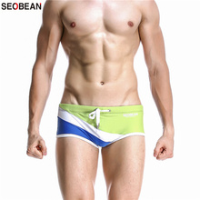 SEOBEAN Summer Men's Swimsuit Fashion Holiday Beach Sports Swimming Suits Patchwork Swimming Trunks 2024 - buy cheap