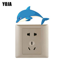 YOJA Lovely Blue Dolphin Wall Decal Switch Sticker PVC Coloured Living Room Bedroom Decoration 8SS0883 2024 - buy cheap