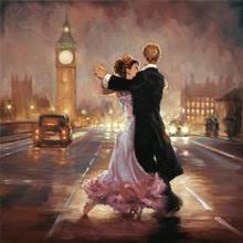Figure oil paintings Romance in the London City handmade canvas art for bedroom High quality 2024 - buy cheap