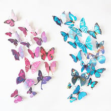 12pcs/set 3D Magnetic Butterflies Fridge Stickers Multicolor Wall Stickers with Magnet Kids room Bedroom Wedding Party Decor DIY 2024 - buy cheap