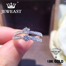 Natural Diamond 18K Gold Pure Gold Ring AU 750 Gold Solid Good Beautiful Upscale Trendy Classic Fine Jewelry Hot Sell New 2020 2024 - buy cheap
