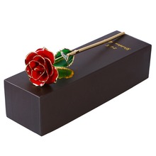 Flor de rosa banhada a ouro 24k, caixa de presente, presente para aniversário, dia das mães, aniversário 2024 - compre barato