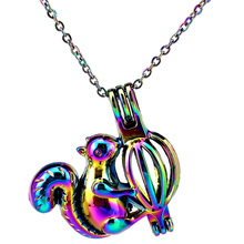 C501 Rainbow Color Squirrel Cage Pendant Locket Aroma Essential Oil Diffuser Locket Necklace 2024 - buy cheap