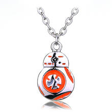 Movie Star Wars 7 The Force Awakens BB-8 Necklace Charm Orange Enamel Pendant Accessories Women Men Fans Jewelry 2024 - buy cheap
