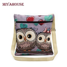 Miyahouse Cute Couple Owl Printed Summer Crossbody Bag Shoulder Bag For Teenage Girls Animal Printed Useful Ladies Messenger Bag 2024 - buy cheap