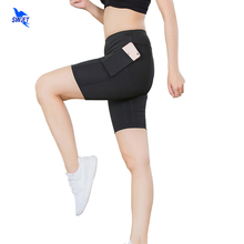 Quick Dry Summer Women Compression Shorts Elastic Running Fitness Gym Yoga Short Tights With Pocket Patchwork Workout Leggings 2024 - buy cheap