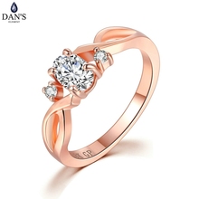 DAN'S ELEMENT Wedding Rings For Women Simple Wavy Shape Four Claw Oval Cubic Zirconia Party Gift Fashion Jewelry DER785 2024 - buy cheap
