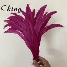 Plumas faisán pollo, 20-25cm, 8-10 pulgadas, Color rosa, envío gratis, 100 unidades/lote 2024 - compra barato